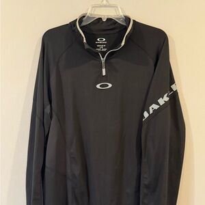 Oakley Long Sleeve Shirt Golf 1/4 Zip Men's Size L Black Performance Athletic